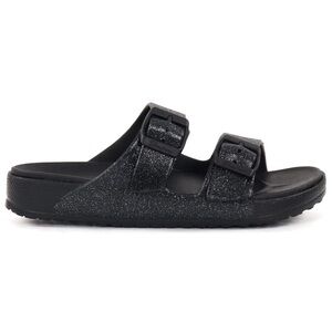 Skechers Buckle Slide Sandals Cali Breeze 2.0  Shimmering Sands Black Women's 7